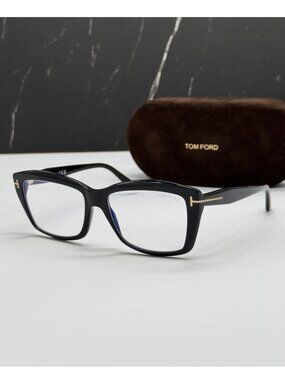 Tom Ford FT5950-B 001 Eyeglasses Black 53mm Oval Frame Tom Ford FT5950-B Optical Frame 001 Shiny Black - eye-oo.com main image 4